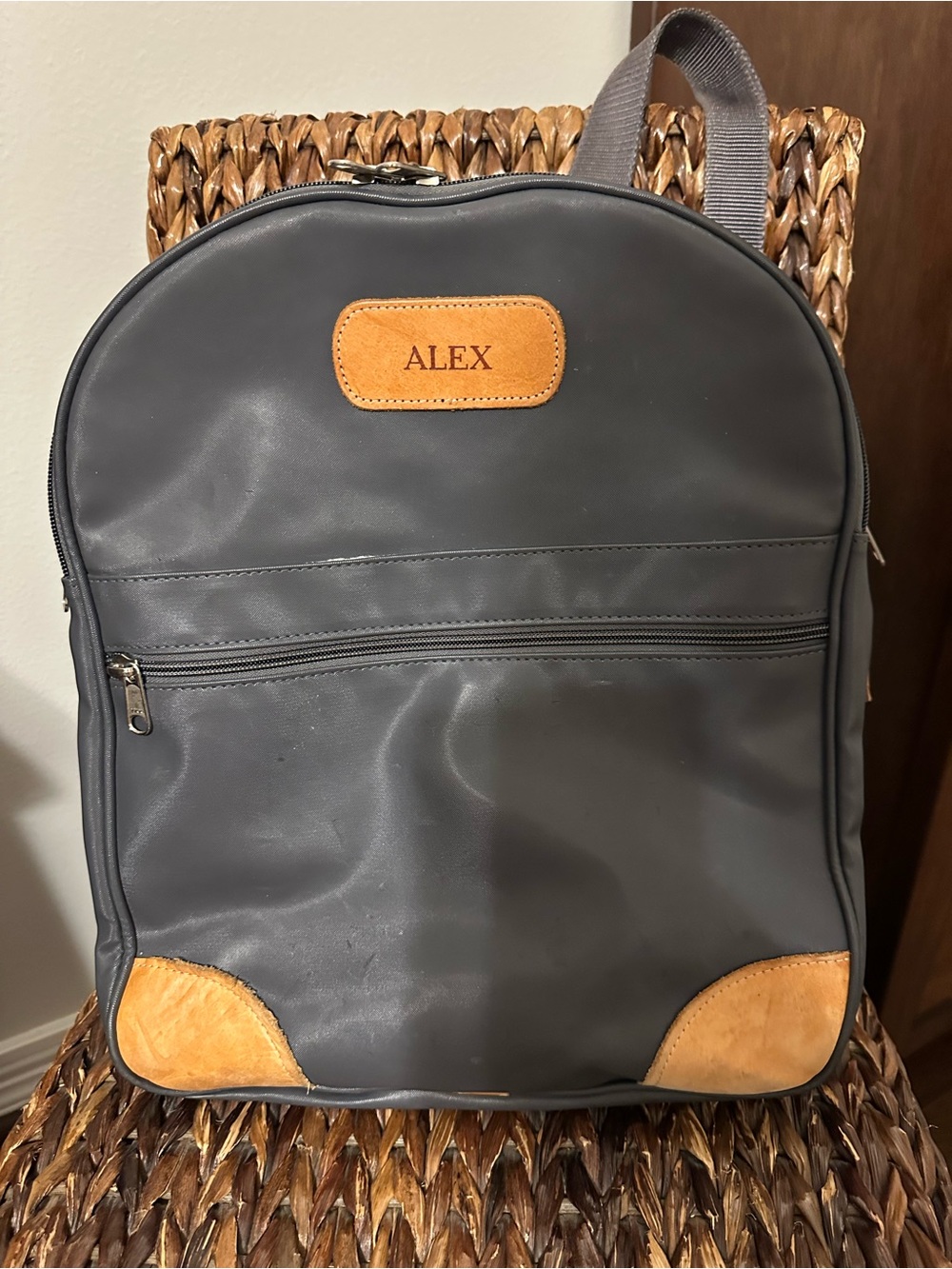 Jon Hart Gray Backpack XL canvas with leather
